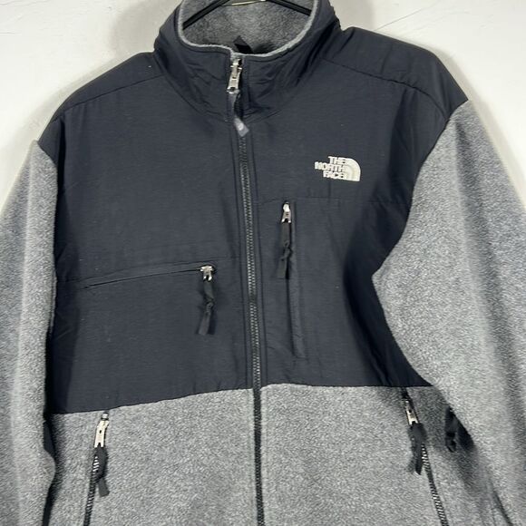 🔥🔥 THE NORTH FACE Men's Black and Gray Fleece Zip Jacket Men Size Medium - EUC - Picture 2 of 12